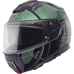 Schuberth C5 Globe Casco, nero-verde, dimensione 53 per uomo