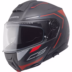 Schuberth C5 Omega Casco, nero-grigio-rosso, dimensione 53 per uomo