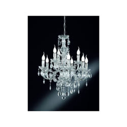 Trio - Lampadario Classico 9 Luci con Pendagli Trasparenti 73 cm Luster gd