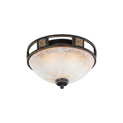 Plafoniera Soffitto Interno Classica Marrone Vetri Alabastro 33cm Quinta gd Trio