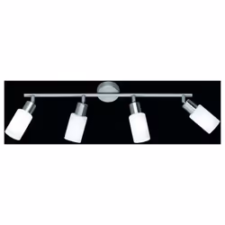 faretto regolabile 4 luci bianco colore: nichel opaco/bianco materiale: metallo/vetro caratteristiche prodotto: montaggio a s ...
