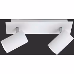 lampada a spot 2 faretti Da Interno grado di protezione IP 20. Dimensioni: H 15 cm. L. 30 cm P 9 Colore struttura bianco mate ...