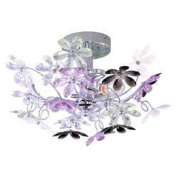 Trio - applique 'flower' fiori trasparenti e multicolor, diametro 38 cm