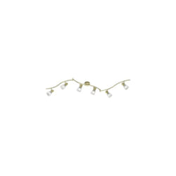 Barra 6 Spot Luci Faretti GU10 3W Orientabili Ottone Vetro Levisto gd Trio