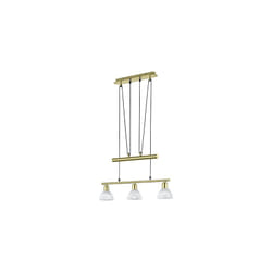 Lampada Sospensione Interno con Bilanciere 3 Luci Led Ottone Levisto gd Trio