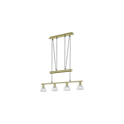 Lampada Sospensione Interno con Bilanciere 4 Luci Led Ottone Levisto GD Trio