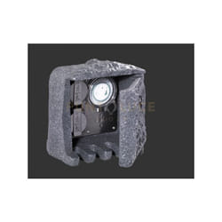 Trio - Palo garden socket da esterno 2 attacchi shuko + timer effetto pietra 9961-11