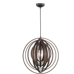 Trio - Lampada Sospensione Interno Sfera Cerchi di Legno Marrone 6W Boolan gd