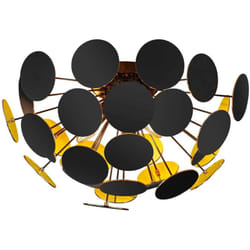 Trio - Plafoniera 3 luci, metallo, nero opaco, D54 cm, Discalgo