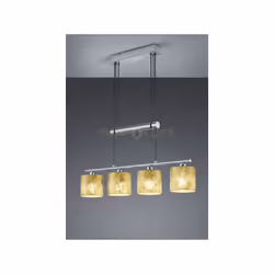 GARDA SOSPENSIONE 4 DIFFUSORI IN TESSUTO ORO CON BILANCIERE REGOLABILE L. 77CM