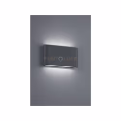 THAMES II Applique a parete DA ESTERNO LED BI-EMISSIONE FUSIONE ALLUMINIO ANTRACITE OPACO IP54 L. 17,5CM