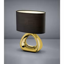 GIZEH LAMPADA TAVOLO BASE CERAMICA ORO C/FORO PARAL.NERO INTERNO BIANCO H. 34,5CM L. 24CM Gruppo di Prodotto: Lampada tavolo  ...