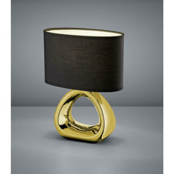 Reality Leuchten - Gizeh lampada tavolo base ceramica oro c/foro paral.nero interno bianco h. 34,5cm l. 24cm r50841079