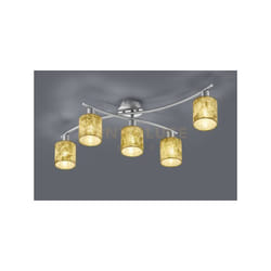Plafoniera 5 diffusori GARDA in tessuto 605400579 oro