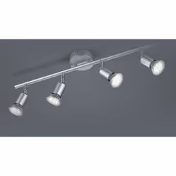 barra faretti 4 luci alluminio gu10 l 50cm barra 4 luci alluminio gu10 colore- titano materiale- metallo caratteristiche prod ...