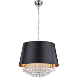 Lampada a sospensione con pendagli, metallo, nero opaco, d 50 cm, Loreley