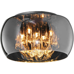 Trio - Plafoniera 5 luci, metallo e vetro, cromo, d 40 cm, Vapore