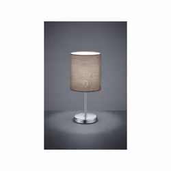JERRY LAMPADA DA TAVOLO METALLO CROMATO E PARALUME GRIGIO H. 28,5CM