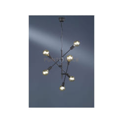 Trio - Sospensione 3 braccia orientabili cross 6 luci 306700602 nero