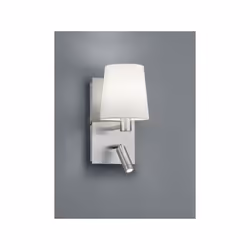 MARRIOT Applique a parete LED ACCIAIO SATINATO CON DOPPIA EMISSIONE PARALUME BIANCO E FARETTO LED OSRAM ORIENTABILE CON DOPPI ...