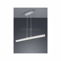 LEIA SOSPENSIONE LED TUBO METACRILATO EFFETTO CRISTALLO E METALLO CROMATO CON TELECOMANDO FUNZIONE RGB L.100CM