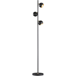 Trio - Lampada da terra 3 luci, metallo, nero opaco, h 155 cm, Dakota