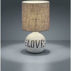 Trio - Lampada Tavolo Abat Jour Comodino Ceramica Love Paralume Marrone Esna gd