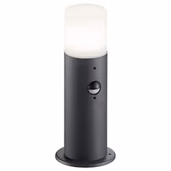 Descrizione Hoosic palo led cilindro antracite e diffusore bianco con sensore di movimento h.30 cm. Contenuto della confezion ...