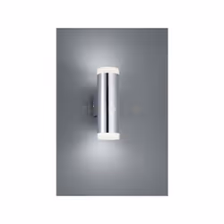 RAY Applique a parete LED PER BAGNO BI-EMISSIONE LUMINOSA METALLO CROMATO E DIFFUSORE BIANCO IP44 H. 16,6CM