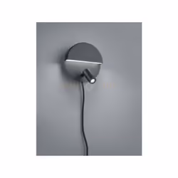 MARIO Applique a parete TONDA LED DOPPIA EMISSIONE CON FARETTO ORIENTABILE NERO OPACO CON INTERRUTTORE E DOPPIA ACCENSIONE D. ...