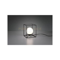 Reality Leuchten - Lampada da tavolo sfera di vetro gabbia struttura metallo R50401032 nero e bianco