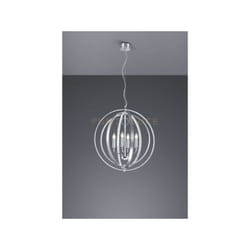 Lampadario a sospensione 4 cerchi metallo alluminio satinato decoro cristalli candela 102000405