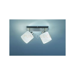 Reality Leuchten - Faretto tommy barra 2 spots diffusori con paralumi bianchi metallo acciaio satinato R80332001