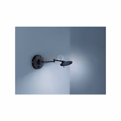 KAZAN Applique a parete LED DOPPIO BRACCIO SNODABILE NERO OPACO CON DIMMER INTEGRATO P.40CM