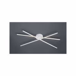 TIRIAC PLAFONIERA LED GRANDE 3 BACCHETTE ORIENTABILI DI METALLO BIANCO OPACO CON REGOLAZIONE 3 INTENSITA' CON NORMALE INTERRU ...