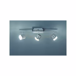 ROUBAIX BARRA 3 Faretti e portafarettiS LED QUADRATI METALLO ACCIAIO SATINATO L.48CM