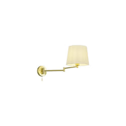 Trio - Applique Parete Interno Doppio Snodo Ottone Paralume Bianco Lyon gd