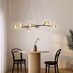 Descrizione Questa lampada a sospensione colpisce per il suo straordinario design in stile retrò. In nero opaco, si dirama in ...