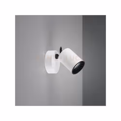 PAGO Faretti e portafaretti SINGOLO CILINDRO METALLO BIANCO E ANELLO INTERNO NERO H. 9CM