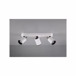 PAGO BARRA 3 Faretti e portafarettiS CILINDRI METALLO BIANCHI E ANELLI INTERNI NERO L. 41CM