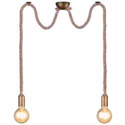 Assolutamente vintage: la sospensione in lino grezzo con eleganti accenti in ottone emana un fascino retrò di tendenza ed è u ...