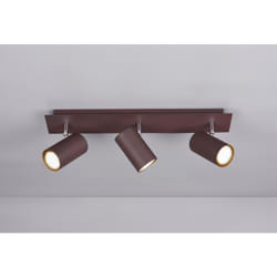 Trio Lighting - Marley barra 3 spots cilindri metallo ruggine l. 48cm 802400324