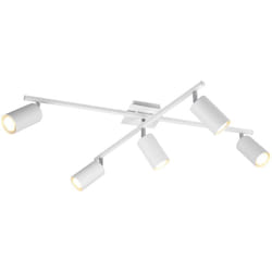 Trio - Plafoniera 5 luci, metallo, bianco, L77 cm, Marley