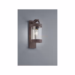 SAMBESI Applique a parete LED DA ESTERNO LANTERNA CON SENSORE CREPUSCOLARE METALLO RUGGINE H. 33CM