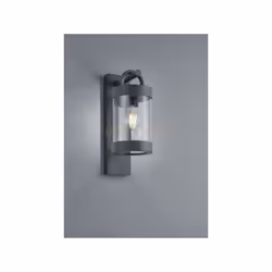 SAMBESI Applique a parete LED DA ESTERNO LANTERNA CON SENSORE CREPUSCOLARE METALLO ANTRACITE H. 33CM