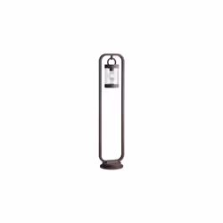 SAMBESI Palo GD Trio Sambesi di GD Trio, palo alto led da esterno a lanterna con sensore crepuscolare metallo ruggine h. 100c ...