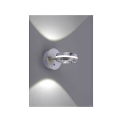 Applique a parete vista led metallo acciaio con doppia lente orientabile 255410207