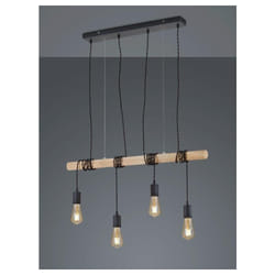 Trio Lighting - brody sospensione legno e metallo con 4 portalampada pendenti l. 85CM