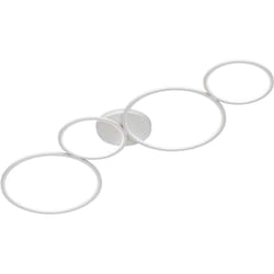 Plafoniera led, metallo, bianco opaco, L97 cm, Rondo