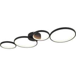 Plafoniera led, metallo, nero opaco, L97 cm, Rondo